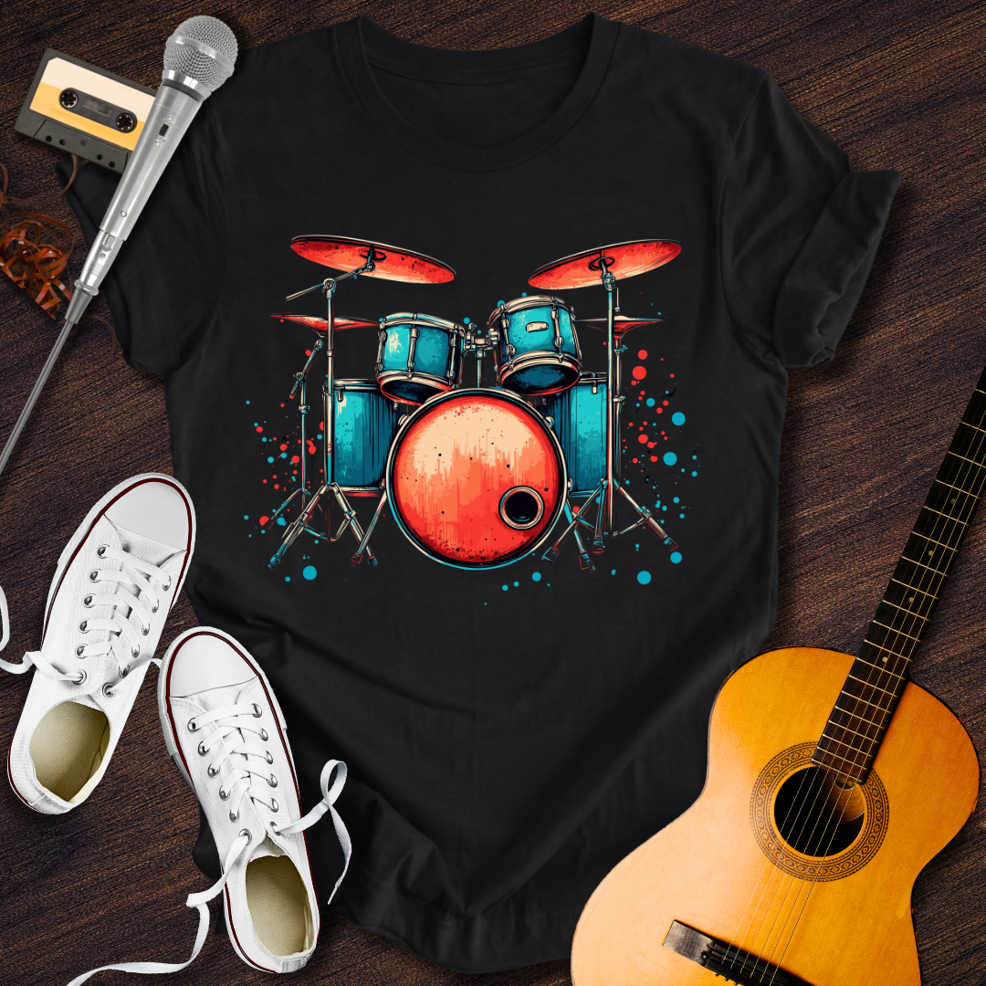 Drum Rolls Tee - Retro Rhythms