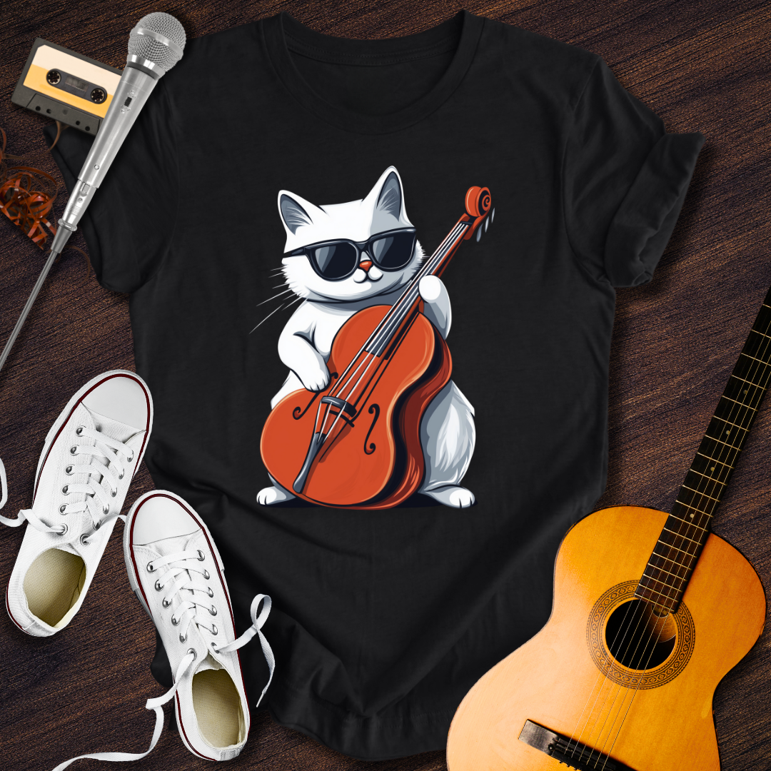 Chello Cat Tee - Retro Rhythms