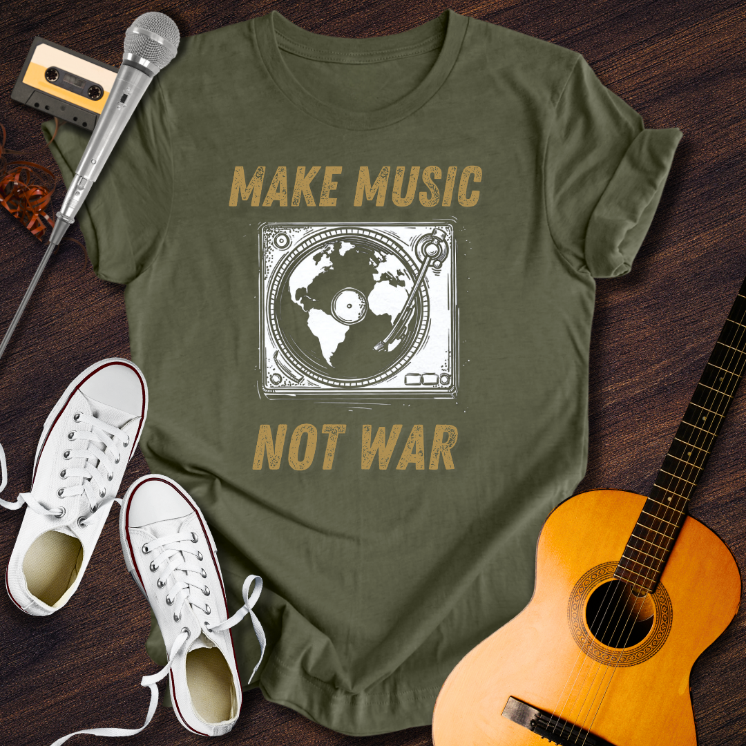 Make Music Not War Tee - Retro Rhythms