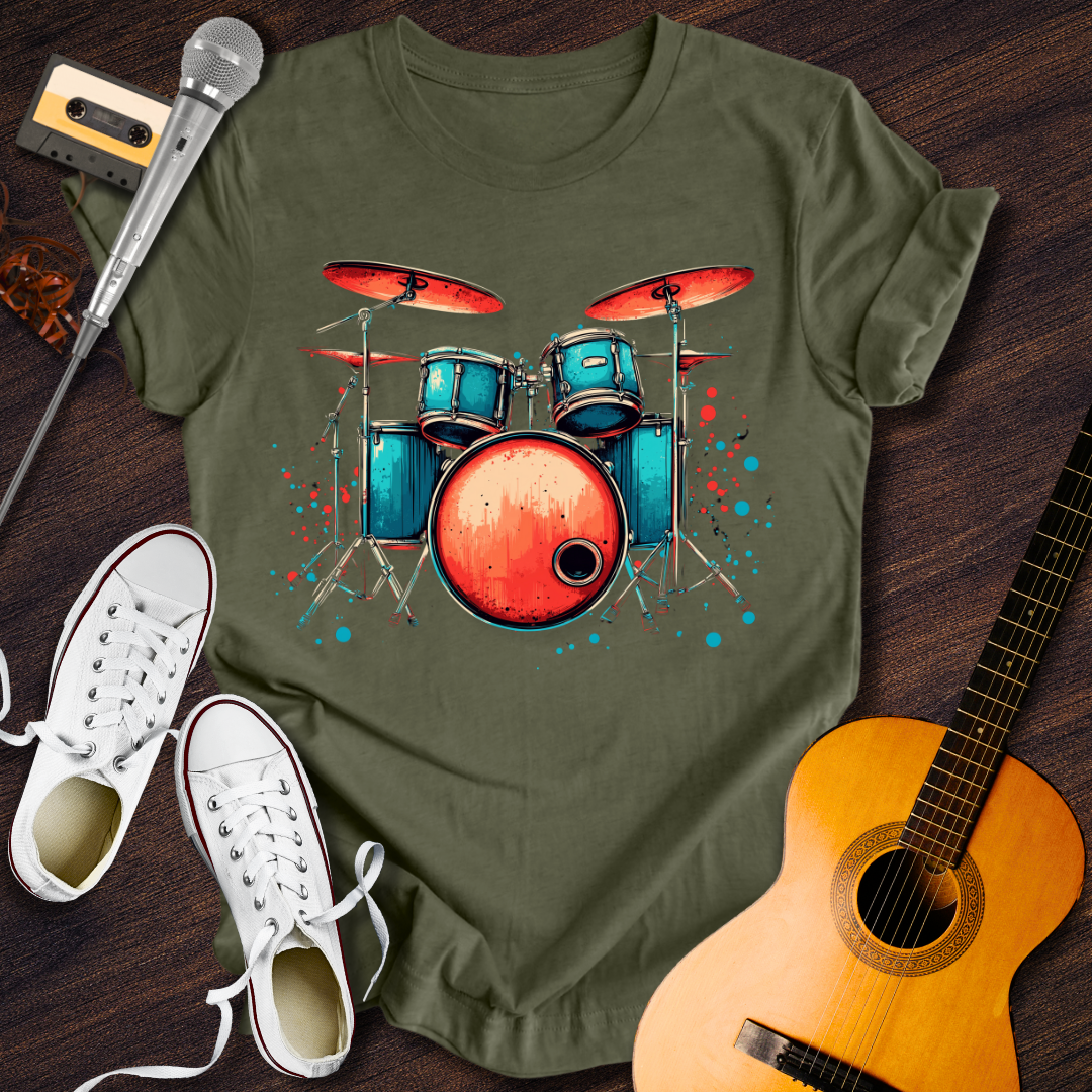 Drum Rolls Tee - Retro Rhythms