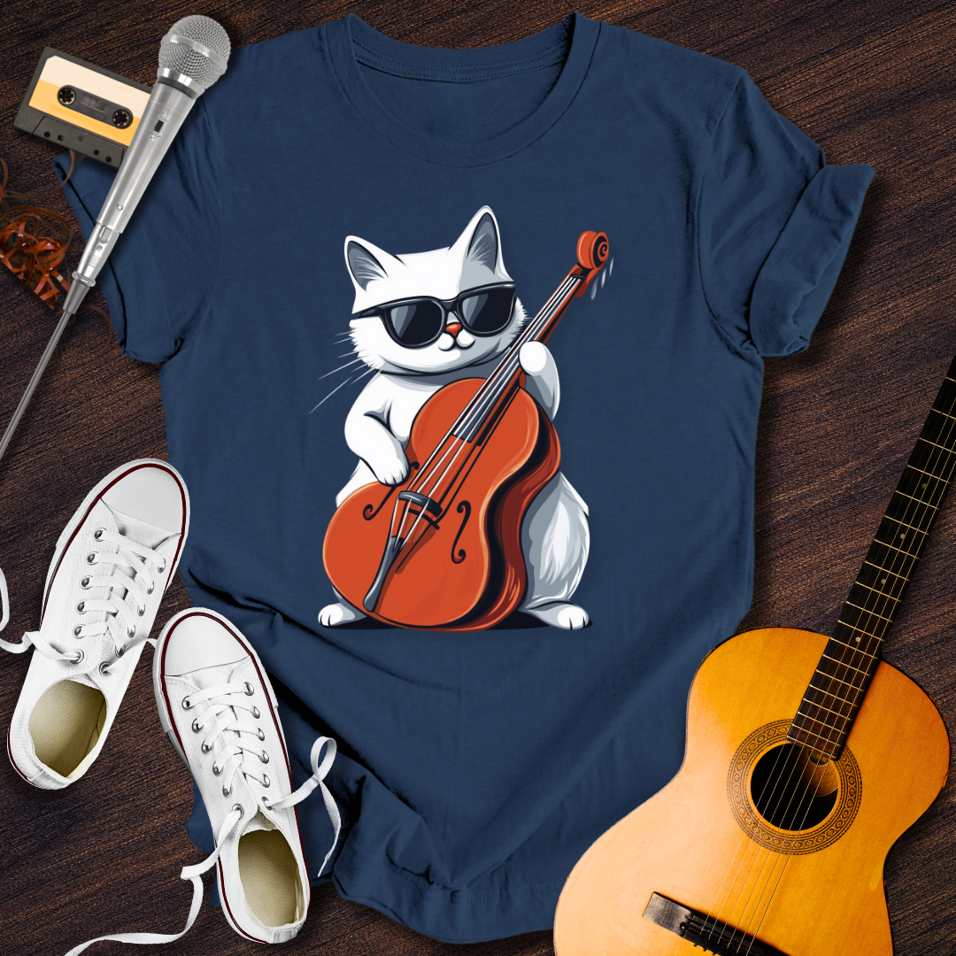 Chello Cat Tee - Retro Rhythms