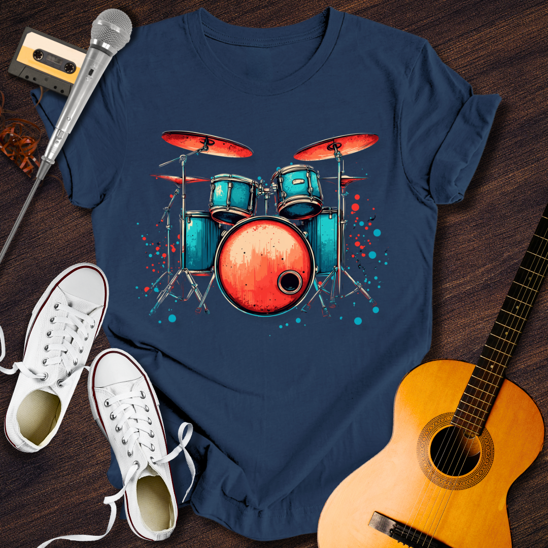 Drum Rolls Tee - Retro Rhythms