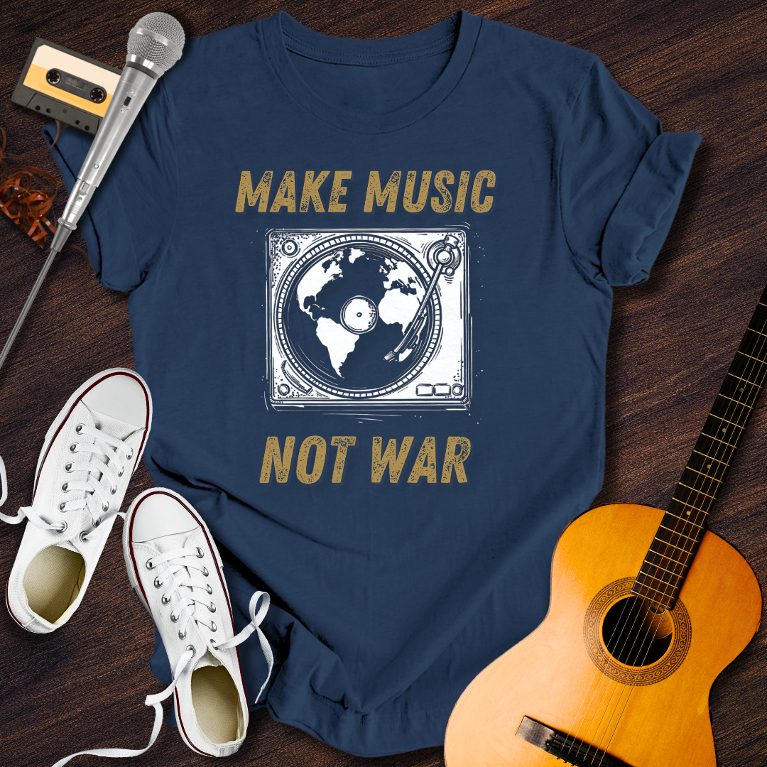 Make Music Not War Tee - Retro Rhythms