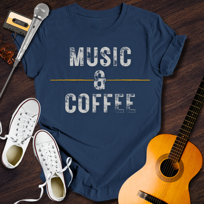 Music & Coffee Tee - Retro Rhythms
